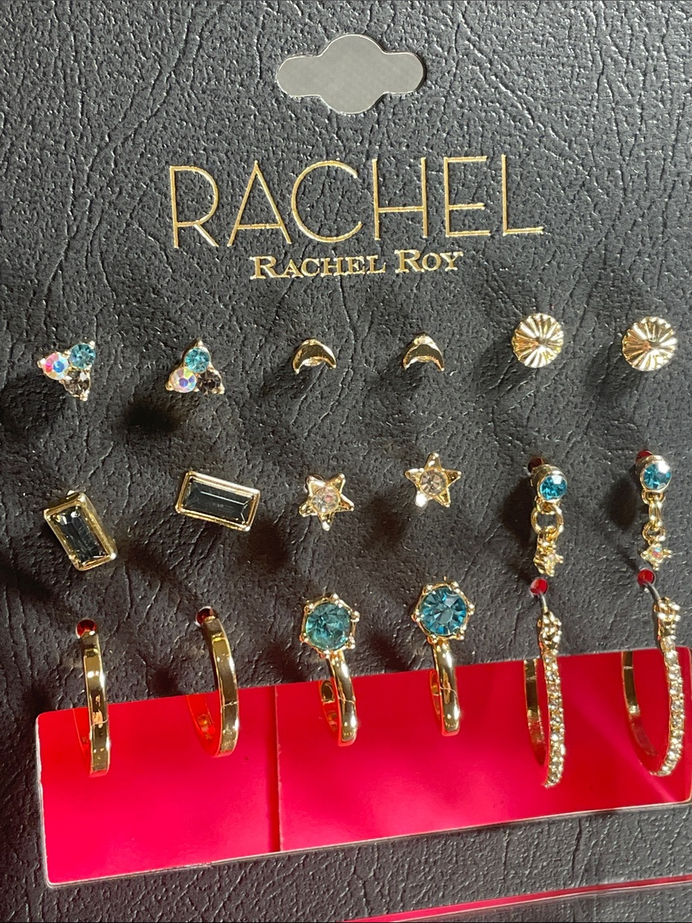 RACHEL Rachel Roy Gold-Tone Earrings Set with Blue and Clear Accents